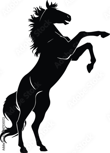 horse rearing silhouette logo design equine motion freedom icon vector