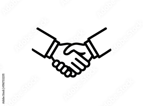 Quadro su tela Isolated handshake outline icon representing partnership, business deal, trust,