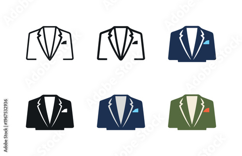 Formal Icon Repetition. Visual metaphor depicting executive dress style as a formal jacket silhouette paired with a subtle pocket