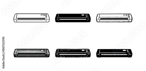 Portable sheet fed scanner device for quickly scanning receipts contracts and forms | Create ONE image containing EXACTLY six