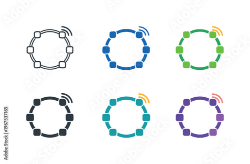 Visual metaphor for digital traffic circulation depicted as interconnected nodes arranged in a circular loop paired with a subtle