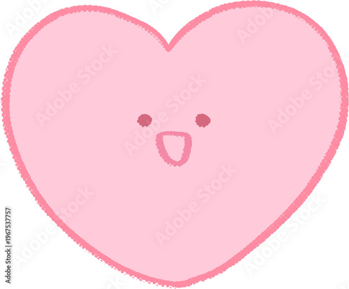 Fotografie Cute pink heart character with happy face for love and like