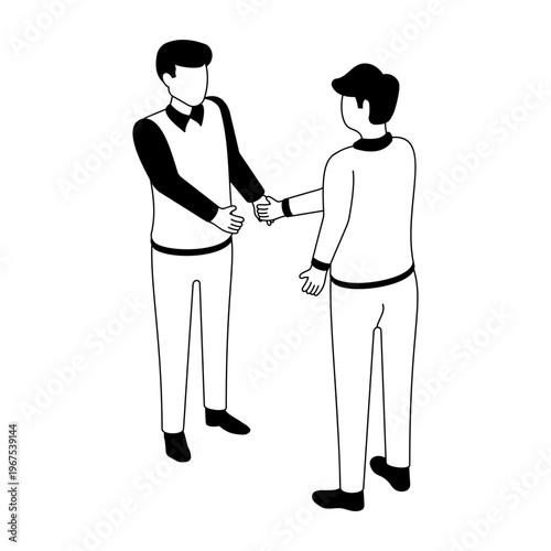 An isometric style illustration showing collaboration