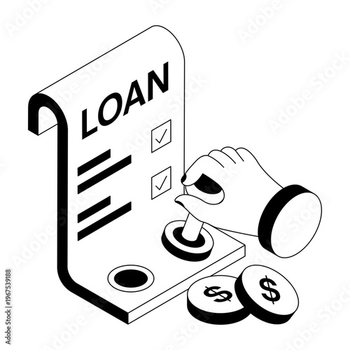 An isometric style illustration showing a loan