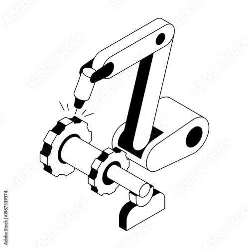 An isometric style illustration showing fabrication