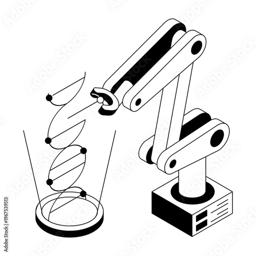 An isometric style illustration showing genetic engineering