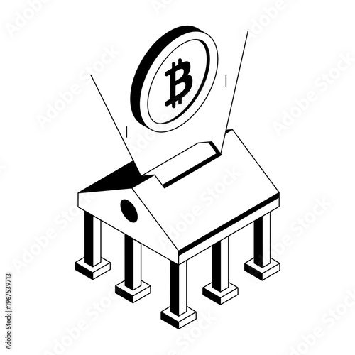 illustration depicting a virtual money in isometric style
