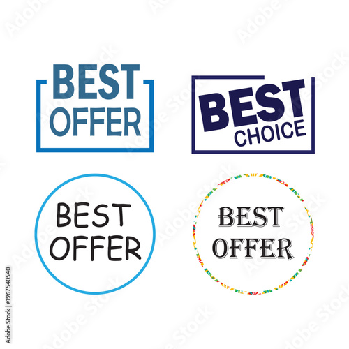 Collection of best offer and choice labels