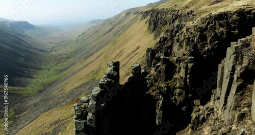 Stone pillars at High Cup Nick in north Yorkshire