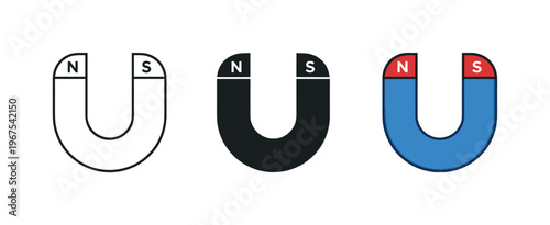 Audience attraction visualized by identical horseshoe magnets placed side by side, same curves and poles evenly spaced and fully