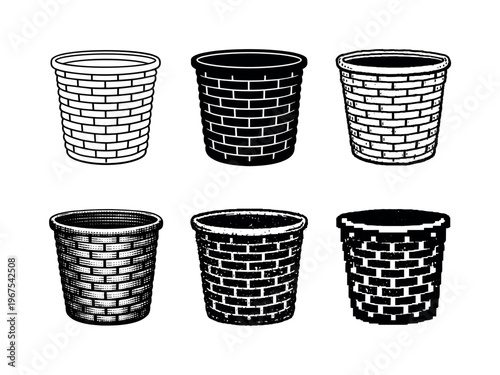 Woven laundry hamper with rounded body and sturdy rim, designed for storing household clothing | Create ONE image containing