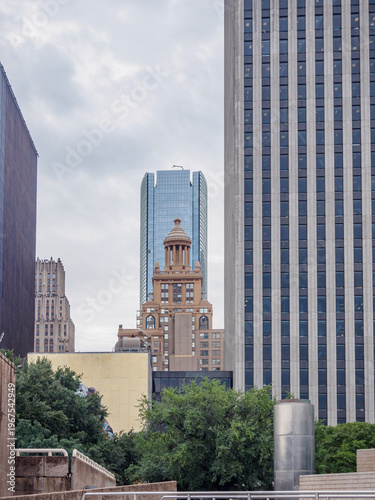 Houston skyline from Tranquility Park in Texas, USA