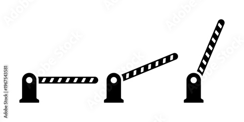 Barrier icon. Black silhouette. Front and side view. Vector simple flat graphic illustration. Isolated object on a white background.