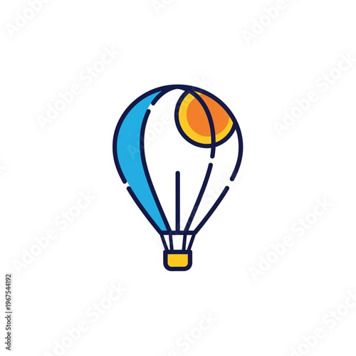 Colorful Hot Air Balloon Illustration.