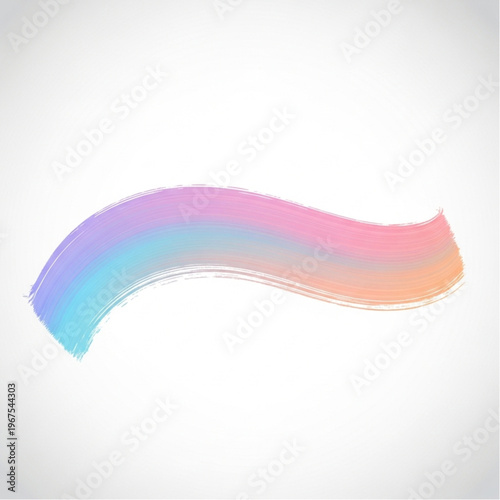Colorful Brush Stroke on White Background.