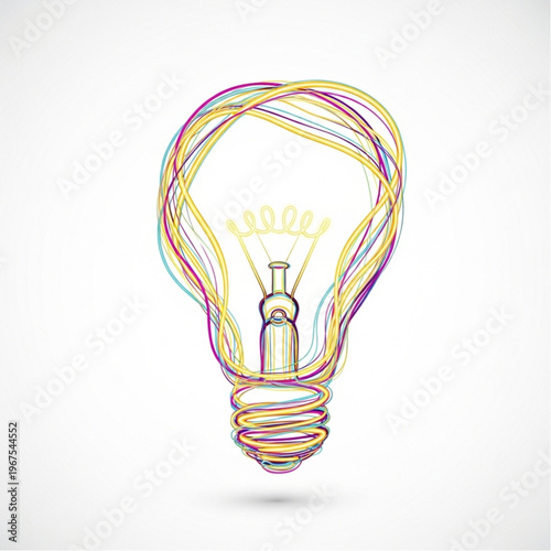 Colorful Light Bulb Illustration Idea Creativity.