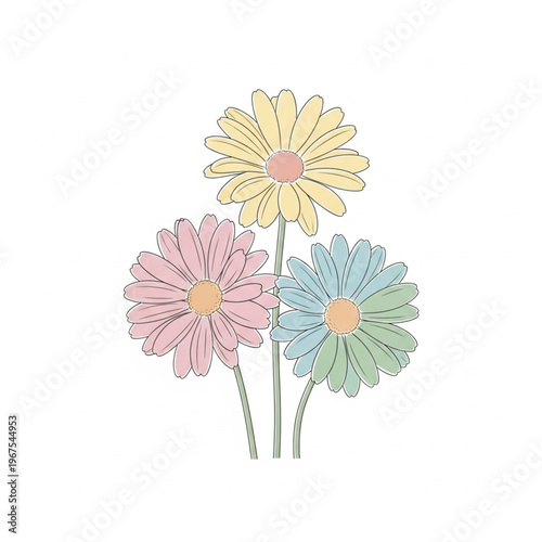 Colorful Paper Flowers with Pastel Petals.