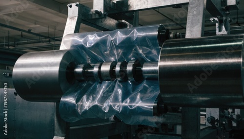 Dynamic medium shot capturing the sheet running sideways through a tension leveling line showcasing the lateral adjustment process for precise flatness control.