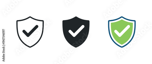 Quality outcome represented using identical checkmark shield icons displayed horizontally, same shield outlines and check symbols