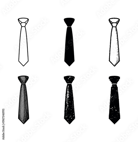 Classic business tie with long tapered blade and small upper knot section, commonly paired with suits and dress shirts | Create