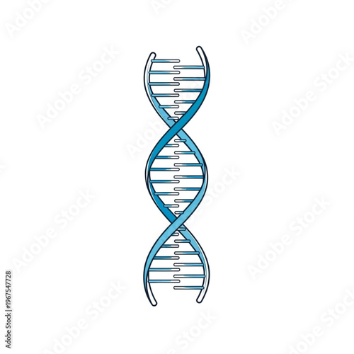 DNA Double Helix Structure Illustration.