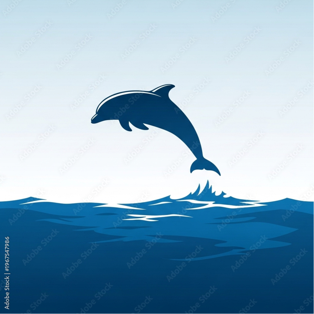 Obraz premium Dolphin Jumping Out of Ocean Water.