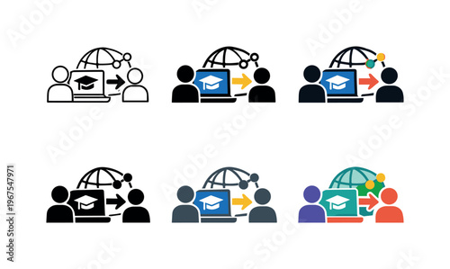 Representation of skill development delivered across distance through a symbolic form that suggests guidance, progress, and