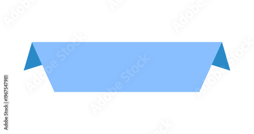 Flat vector illustration of an empty origami style banner. Design element for promotions, sales announcements and product labels isolated on white background.