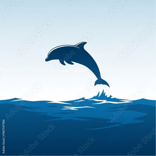 Dolphin Jumping Out of Ocean Water.