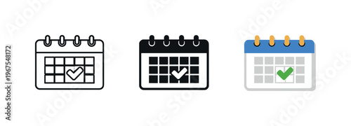 Ready workstation outcome represented through parallel wall calendars displayed horizontally, similar page shapes and binding