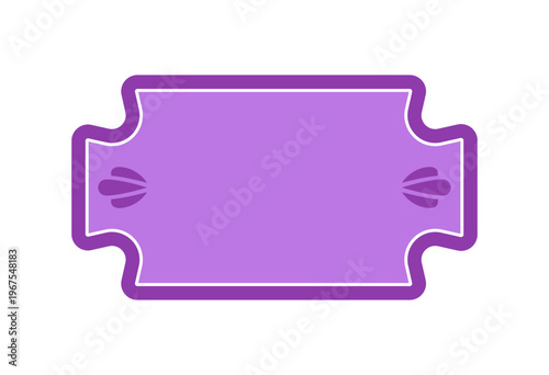 Flat vector illustration of a decorative badge. Design element for labels, promotions and announcements isolated on white background.