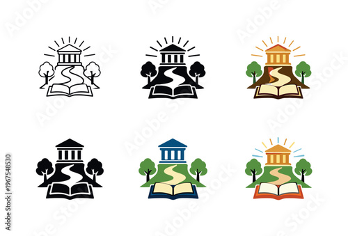 Icon concept focused on sacred tradition teaching represented through a metaphorical structure that implies learning paths,