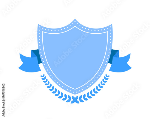 Flat vector illustration of a decorative badge. Design element for labels, promotions and announcements isolated on white background.