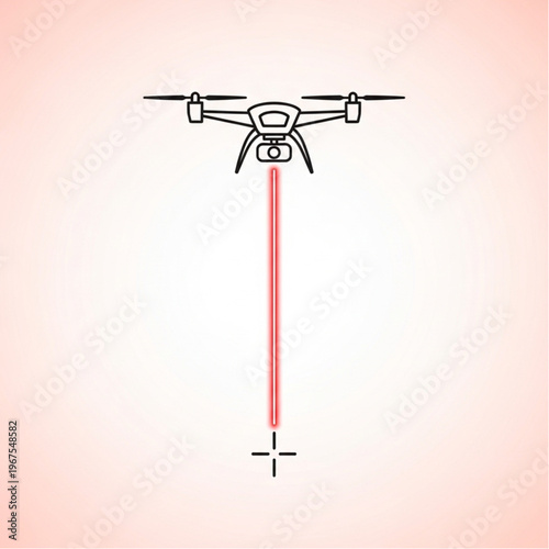 Drone with Camera and Red Beam.