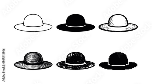 Classic sun hat with rounded top and evenly spread brim circle, worn for protection against heat and bright daylight | Create ONE