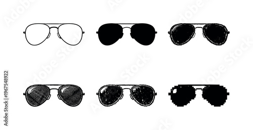 Classic aviator sunglasses with teardrop lenses and thin frame bridge, commonly used for sun protection and fashion | Create ONE