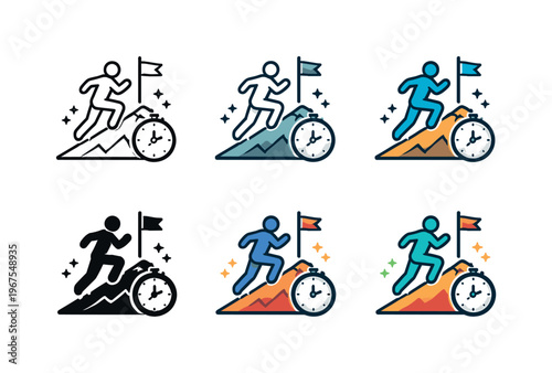 Icon concept focused on self guided sport disciplines represented through a metaphorical structure that implies autonomy,