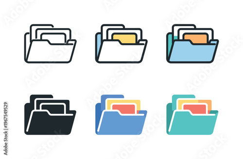 Structured Icon Arrangement. Visual metaphor for digital filing formed as a cohesive symbol suggesting separation, alignment, and