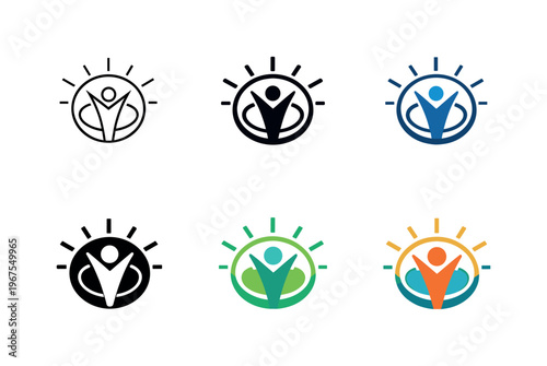 Symbol expressing self growth practices, shaped as an inner core expanding outward, evoking awareness, confidence building, and