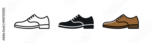 Polished appearance outcome expressed through repeated formal dress shoe symbols placed horizontally, same sole curve and upper