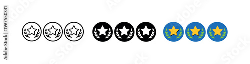 Rapid response outcome expressed through repeated customer service badge symbols placed horizontally, same circular emblem