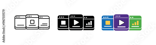 Building scalable platforms involves modular app window block symbols positioned side by side in a straight horizontal