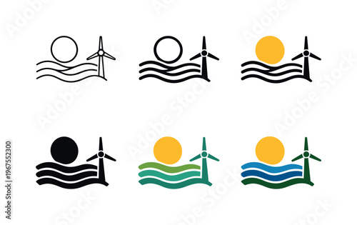 Visual metaphor for alternative energy derived from earth friendly resources, depicted as interconnected wave lines, a circular