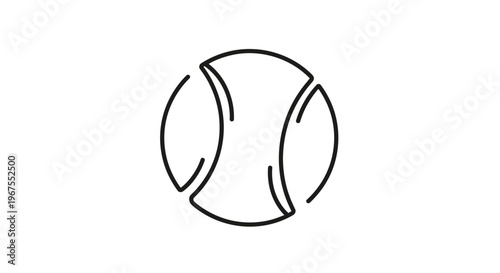 Tennis ball line icon. Outline style vector graphic for sports, game, match, competition, recreation, and leisure activity design.
