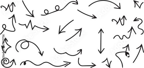 Arrow Directions: A collection of various arrows, each pointing in a different direction, creatively illustrate the concepts of direction, decision-making, and guidance.Transparent PNG available