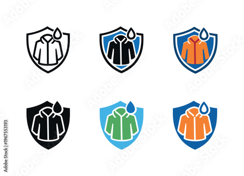 Seasonal Outerwear Icons. Concept illustrating seasonal outer layer apparel through an abstract coat outline merged with a