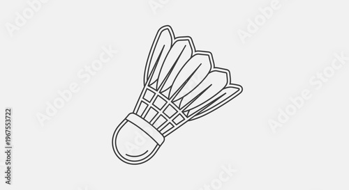Simple Outline Badminton Shuttlecock Icon. Black Line Art Vector Illustration of Sport Equipment for Games and Recreation