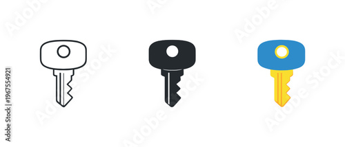 Maintenance coordination unfolds through matching service keys positioned horizontally, identical teeth grooves and bow shapes