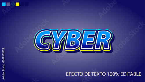 Cyber Text Effect: a bold cyber text effect with a 3D effect. The vibrant colours and clean lines offer an attractive view
