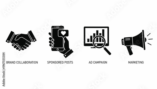 Digital Marketing Icons Collection for Online Advertising and Business Strategy